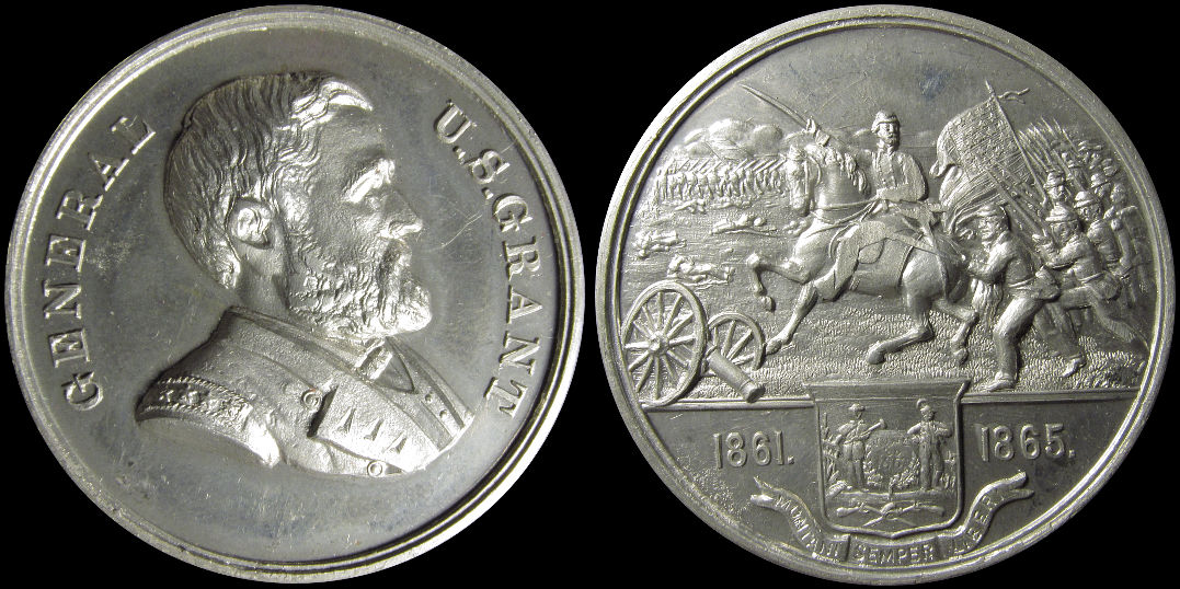General U. S. Grant Civil War 1861 1865 Battle Scene Memorial Medal