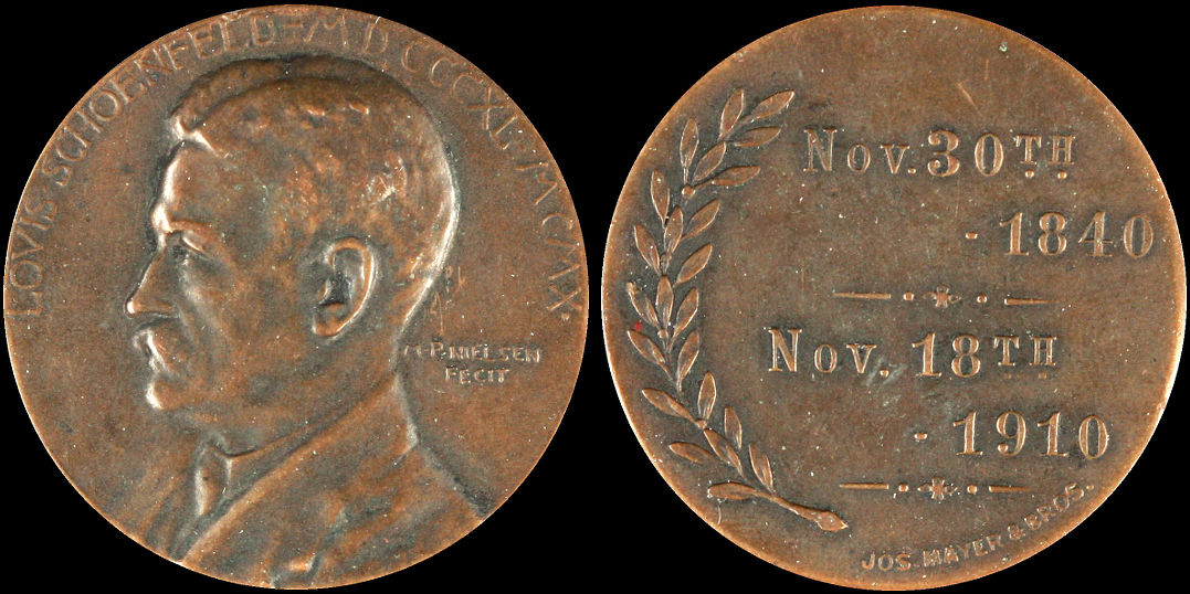 Louis Schoenfeld 1840 1910 Medal