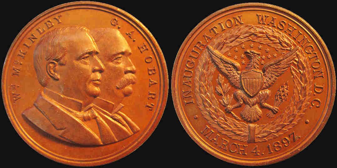 McKinley Hobart Inauguration Washington DC March 1897 medal