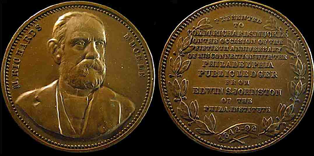 Fiftieth Anniversary M Richard Muckle Philadelphia Public Ledger medal