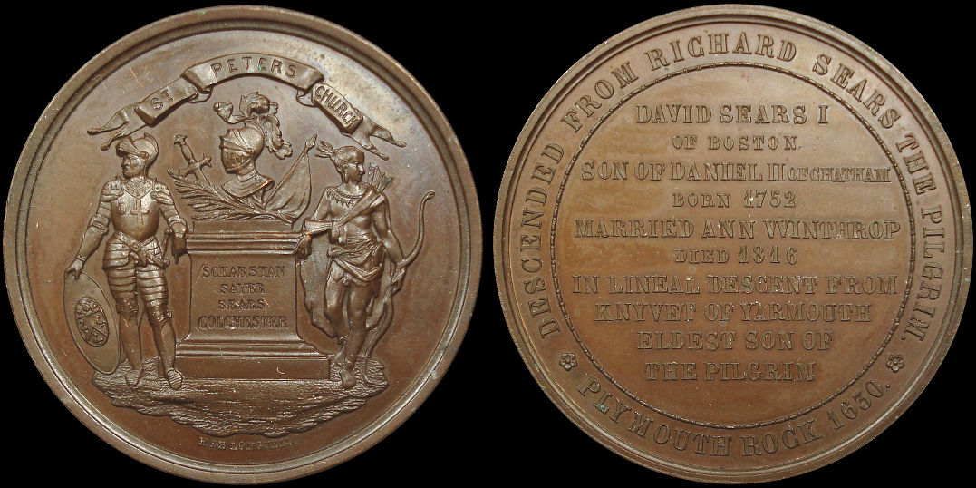 Richard Sears Family Boston Descended From Pilgrim Paris medal