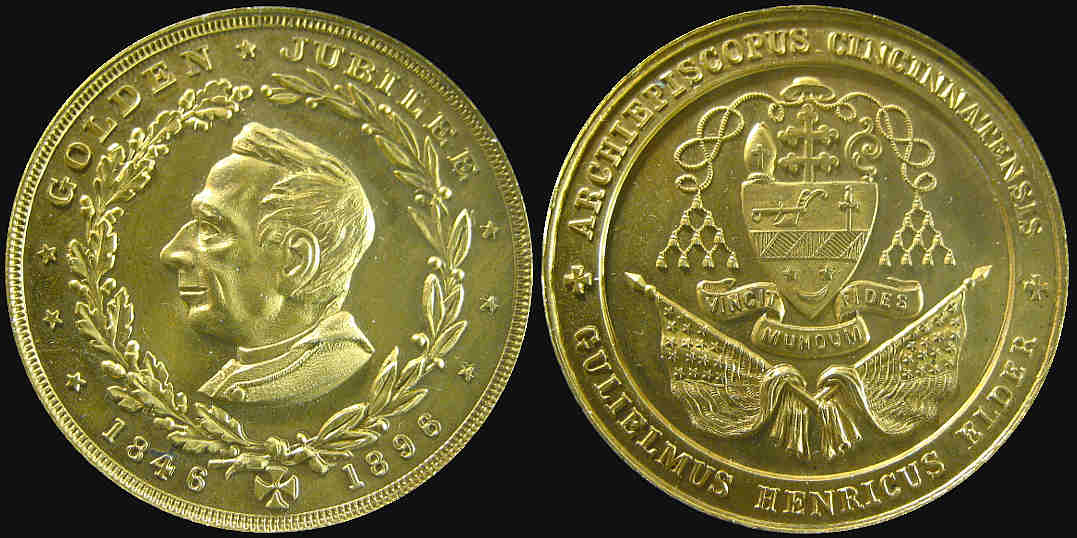 Golden Jubilee Archbishop William Henry Elder medal 1848-1896