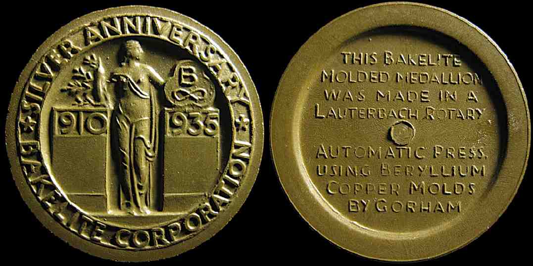 Bakelite Corporation Silver Anniversary 1910 1935 medal