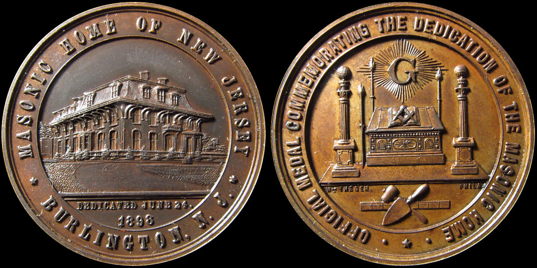Masonic Home Dedication Burlington, New Jersey 1898 medal