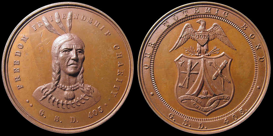 Improved Order Of Red Men G. S. D. 405 Totemic Bond Medal
