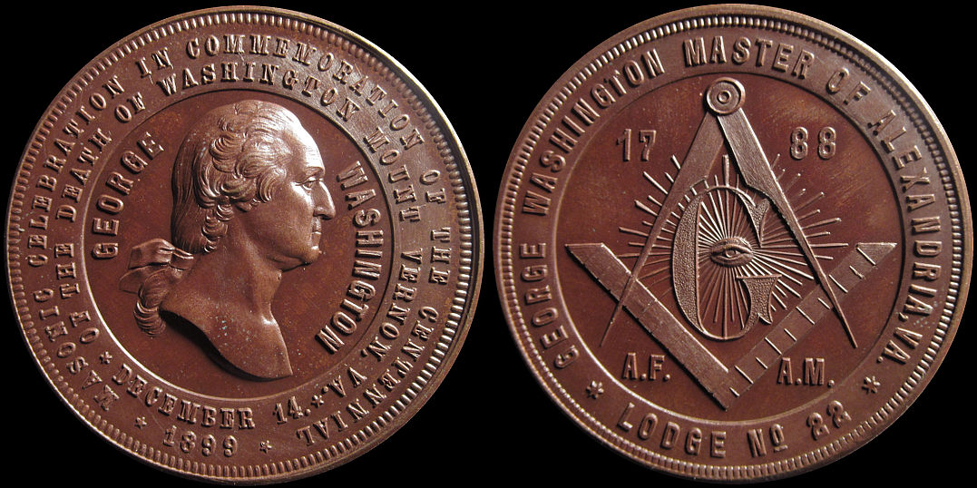 Death Of Washington Masonic Celebration 1899 Mount Vernon medal