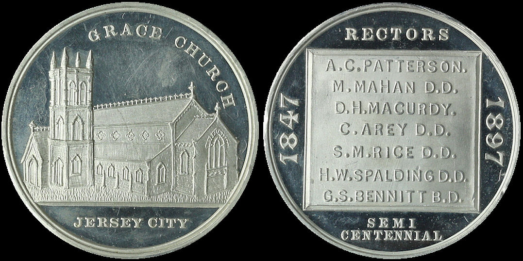 Grace Church 1897 Jersey City Rectors Semi Centennial medal