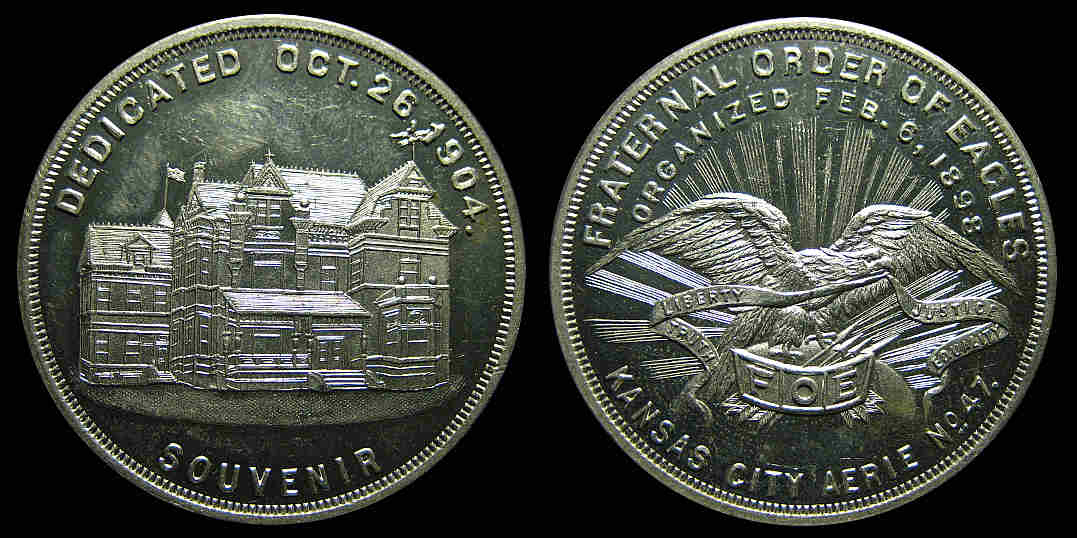 Fraternal Order Eagles Kansas City Aerie 1898 1904 Souvenir medal