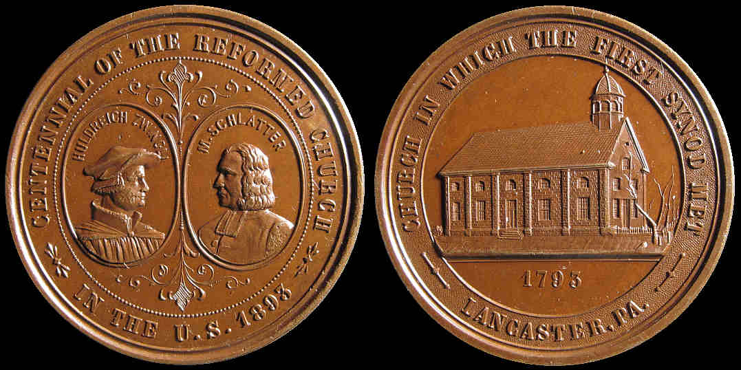 Medal commemorating first synod Lancaster Pennsylvania in 1793