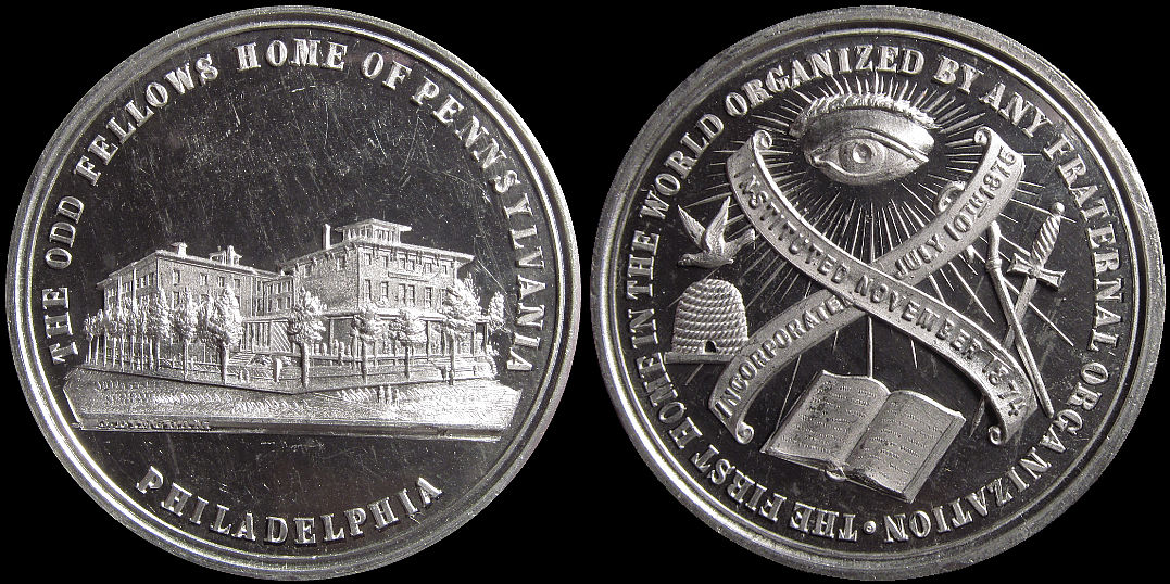 First Odd Fellows Home Of Pennsylvania 1874 1875 Medal
