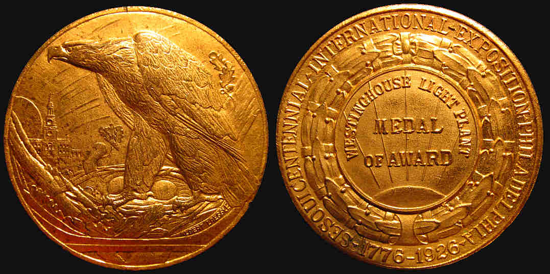 1926 Sesquicentennial International Expo Philadelphia Westinghouse Medal