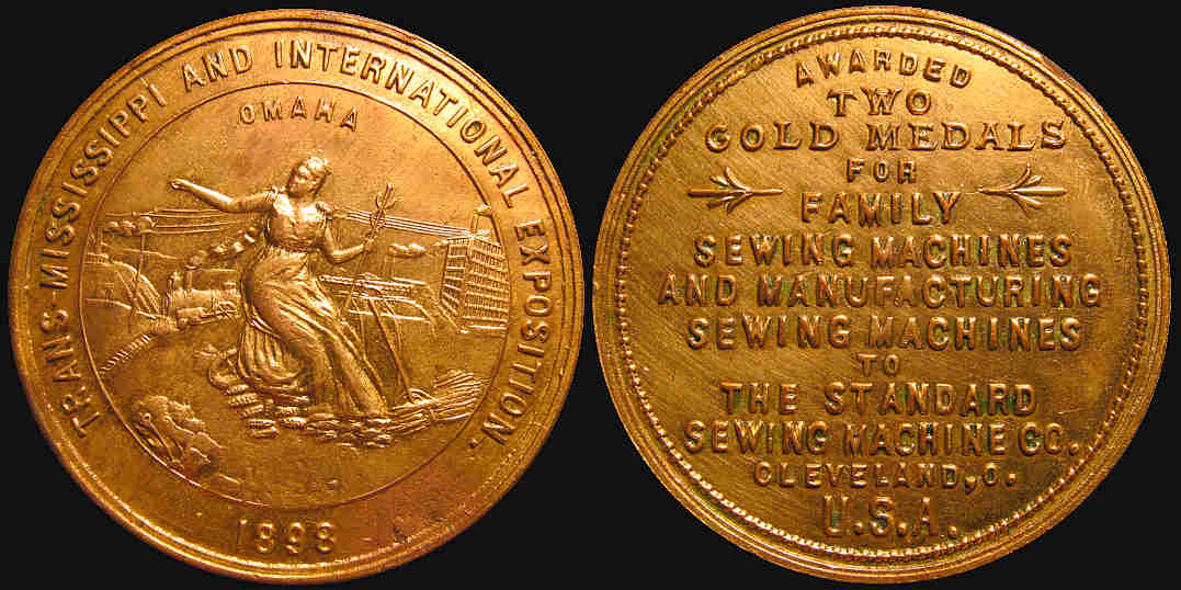 Trans-Mississippi Expo 1898 Omaha Standard Sewing Machine medal