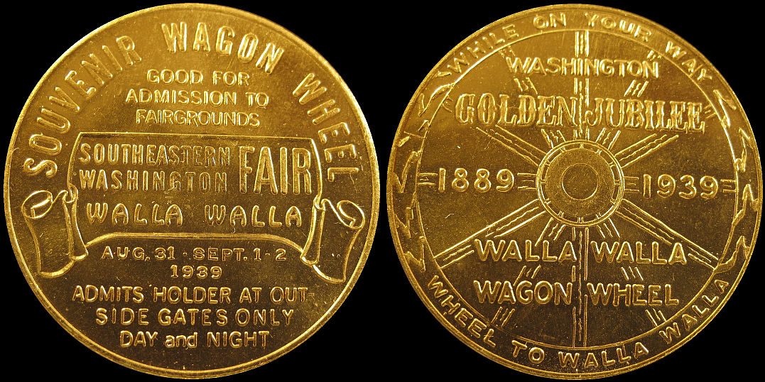 Good For Admission $1.00 Walla Walla Wagon Wheel Souvenir Medal