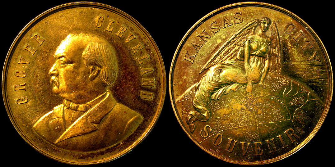 Kansas City Souvenir Grover Cleveland 1887 Agricultural Exposition Medal