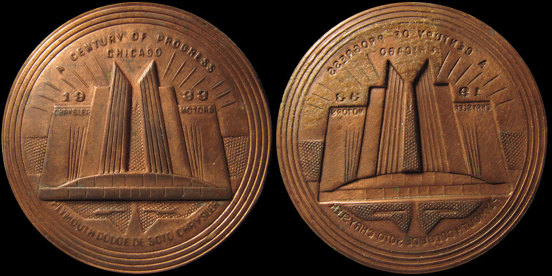 Chrysler Building Century of Progress 1933 shell Medal