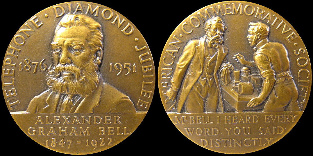 Alexander Graham Bell Telephone Diamond Jubilee 1951 Medal