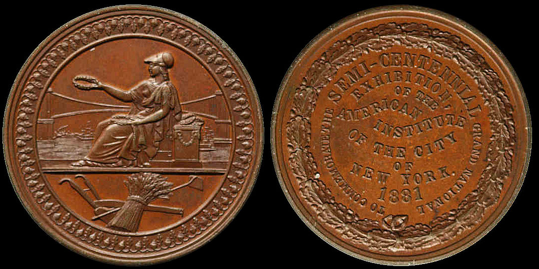 Exhibition of American Institute New York 1881 Grand National Medal