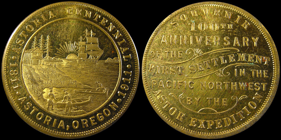 Astoria Oregon 1911 Centennial Astor Expedition Medal