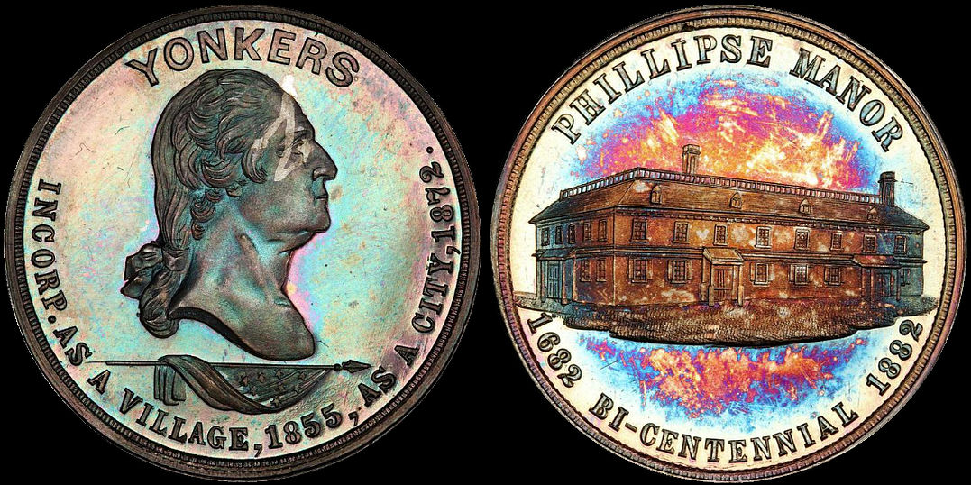 Phillipse Manor 1882 Bi-centennial Yonkers Washington Medal