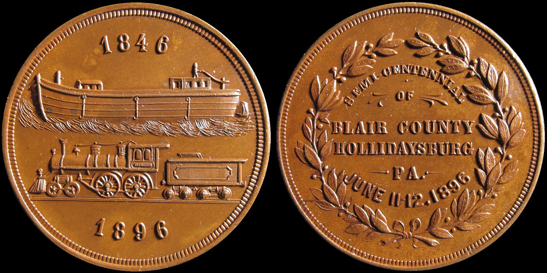 Semi-Centennial Blair Hollidaysburg 1896 Medal