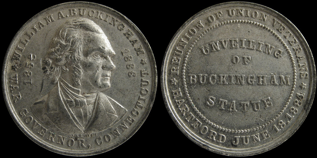 Unveiling of Buckingham Statue Hartford June 1884 Medal