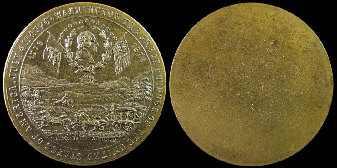 Baker 410A Washington California Obverse Philadelphia Expo 1876 medal