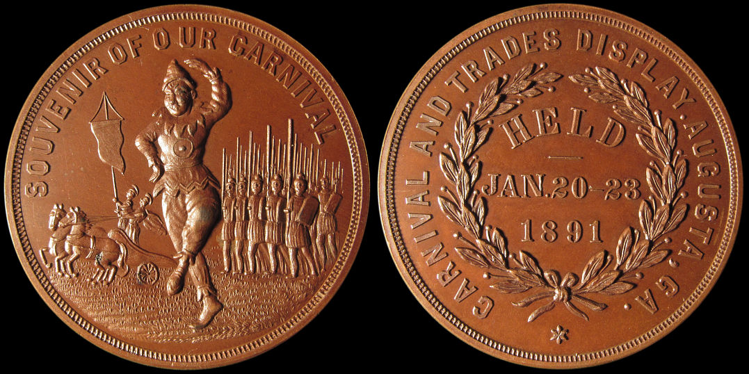Carnival and Trades Display Augusta Ga. January 1891 Souvenir Medal