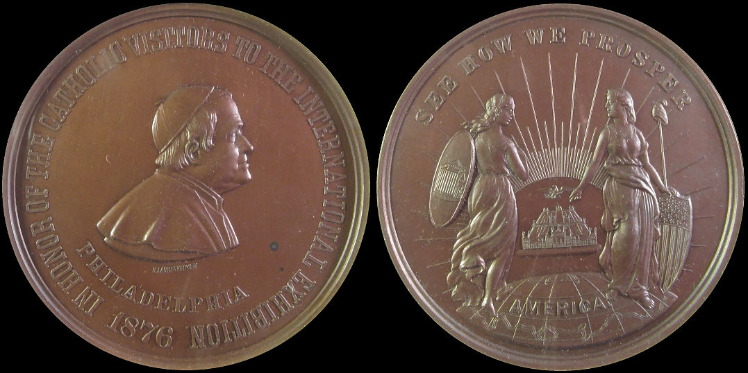 Catholic See How We Prosper 1876 Philadelphia Exposition medal