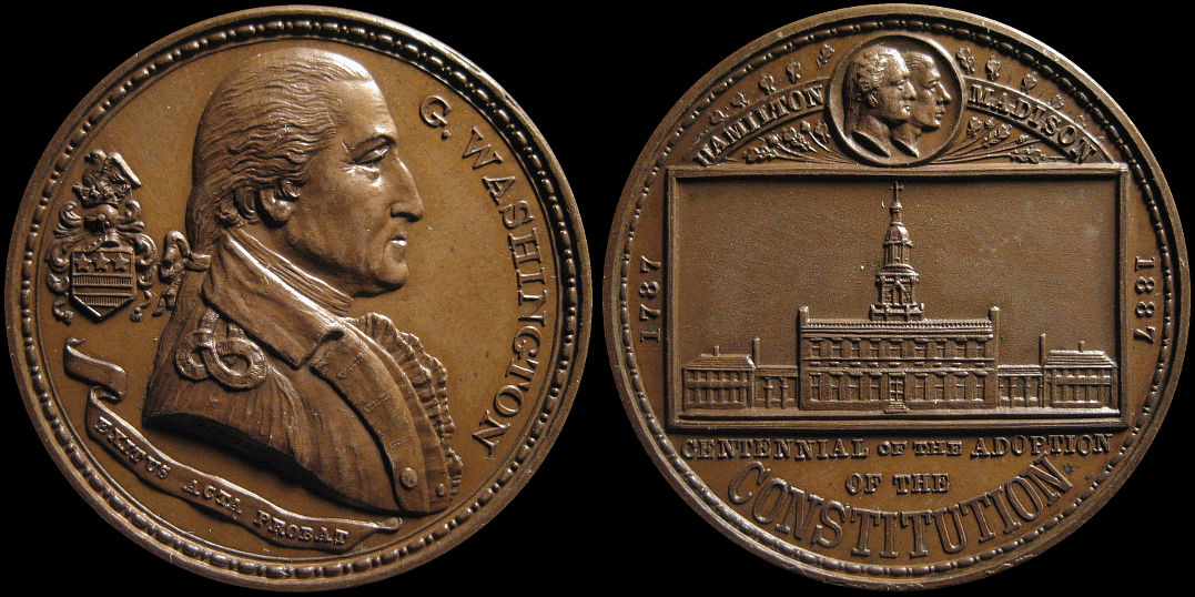 Centennial of the Adoption of the Constitution Washington 1887 Medal