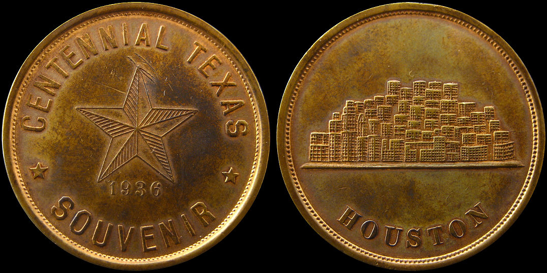Centennial Texas Souvenir 1936 Houston Medal