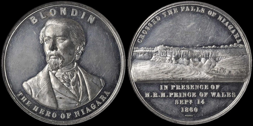 Charles Blondin Daredevil Hero Of Niagara 1860 Medal