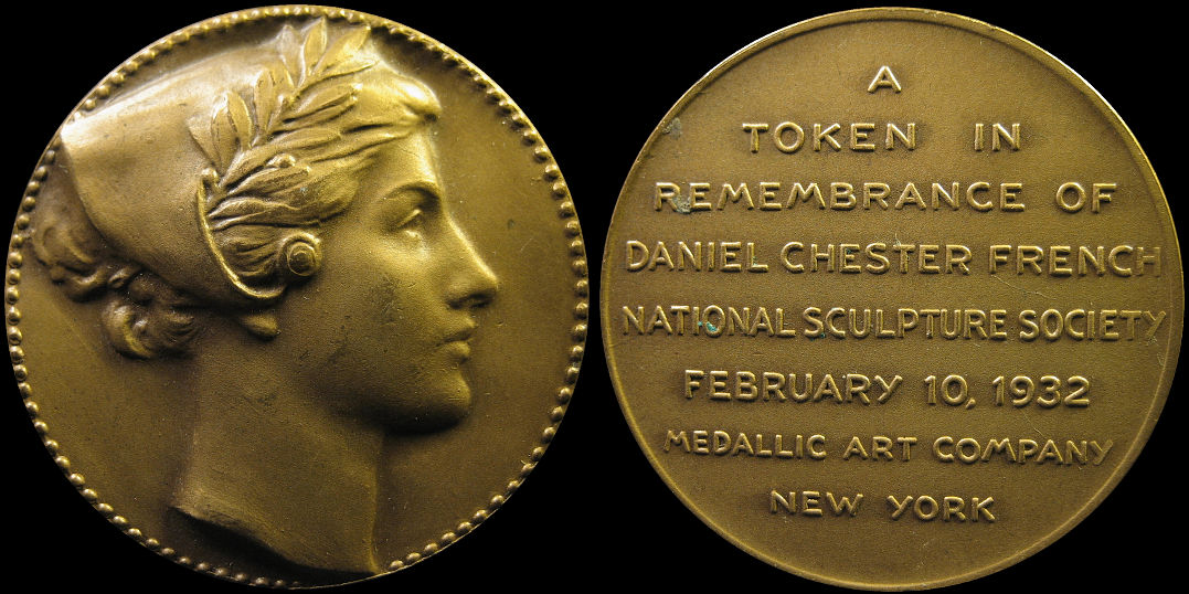 Remembrance of Daniel Chester French Medallic Art Company 1932 Medal