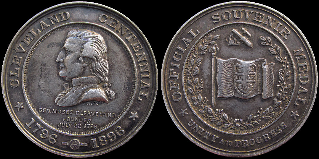 Cleveland Centennial Official Souvenir 1896 Medal
