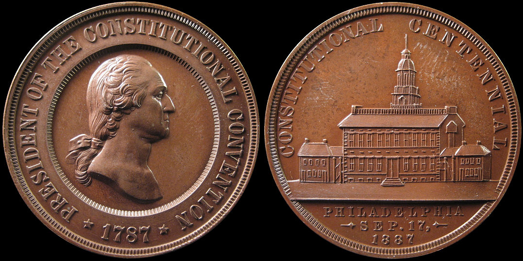 Constitutional Centennial Philadelphia 1887 President Washington Medal