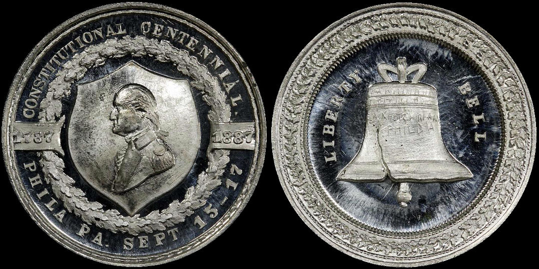 Constitutional Centennial Philadelphia PA Liberty Bell 1887 Medal