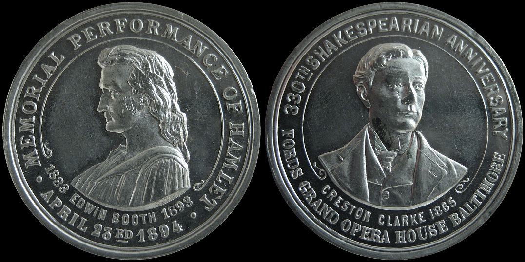 Edwin Booth Creston Clark Shakespeare Fords Opera Baltimore Medal
