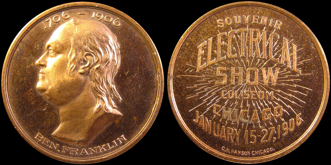 Electrical Show Coliseum Chicago January 1906 Ben Franklin Medal