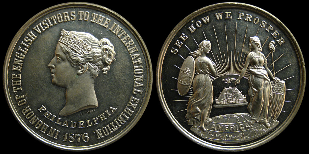English See How We Prosper 1876 Philadelphia Exposition medal