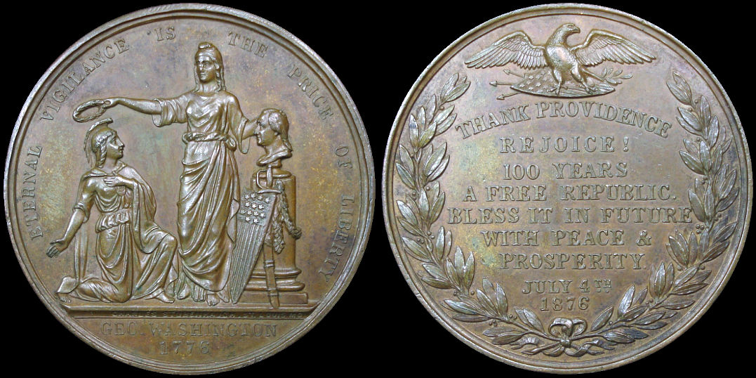 Washington Eternal Vigilance Thank Providence 1876 Peace & Prosperity Medal
