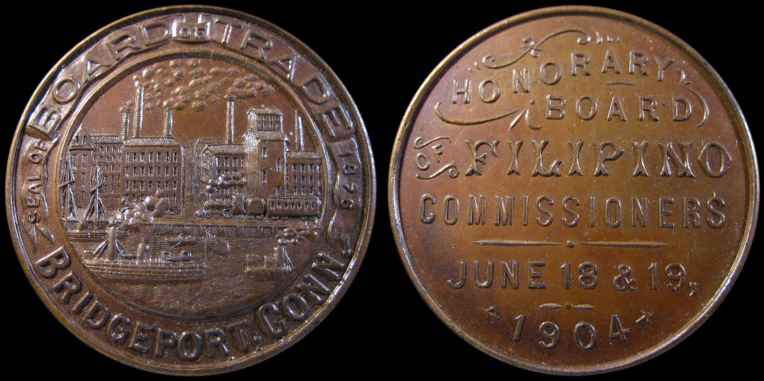 Bridgeport Board of Trade Filipino Commissioners 1904 Medal