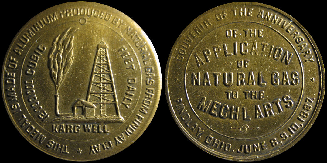 Made Of Aluminum Produced By Natural Gas Findlay Clay Karg Well Medal