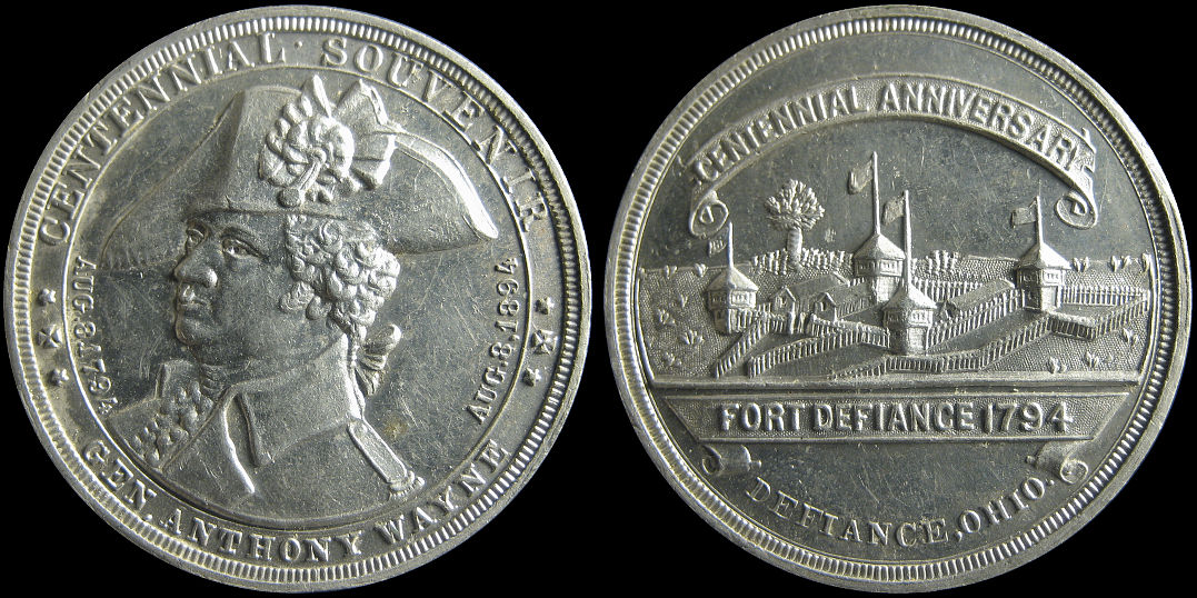 Centennial Souvenir Fort Defiance 1894 Ohio Anthony wayne Medal