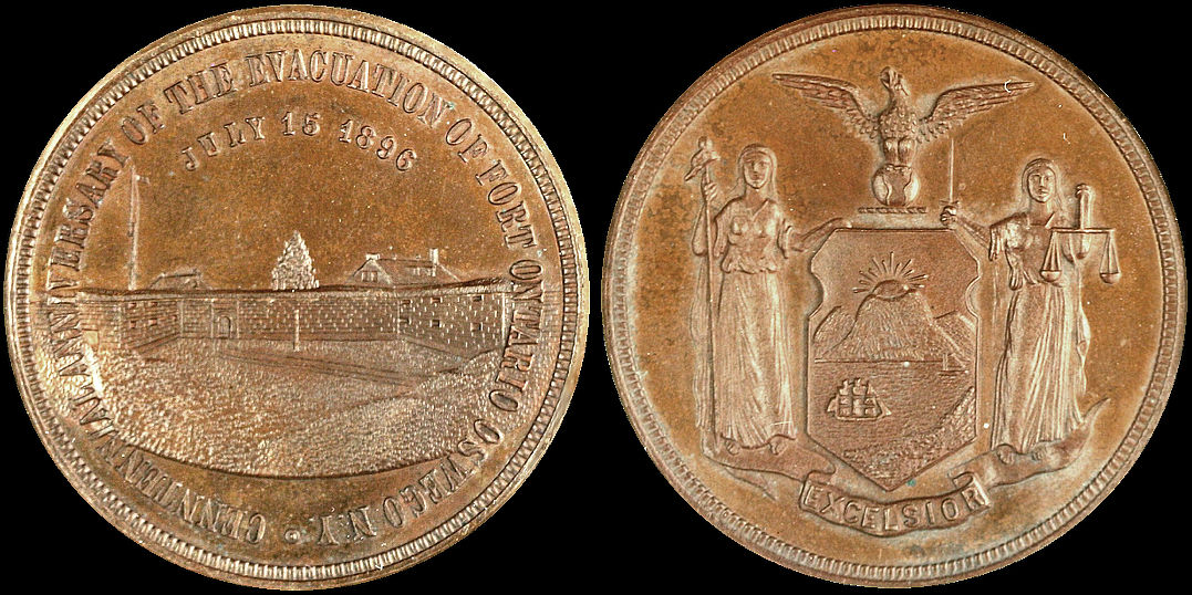 Centennial Anniversary Evacuation Fort Ontario Oswego 1896 Medal
