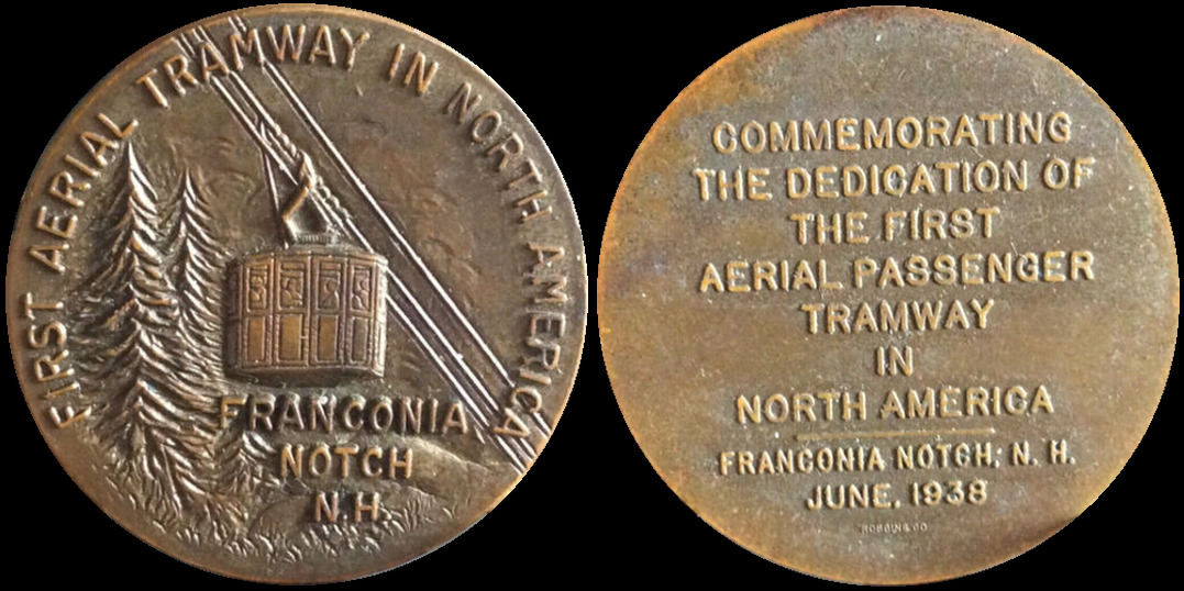 First Aerial Tramway Dedication Franconia Notch New Hampshire 1938 Medal