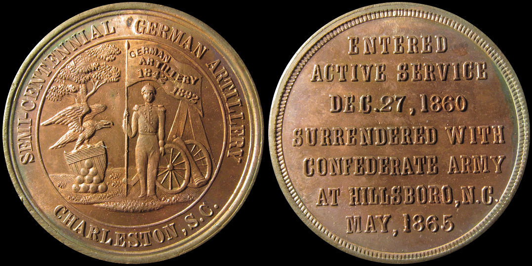 Semi-centennial German Artillery Hillsboro 1860 1865 Medal