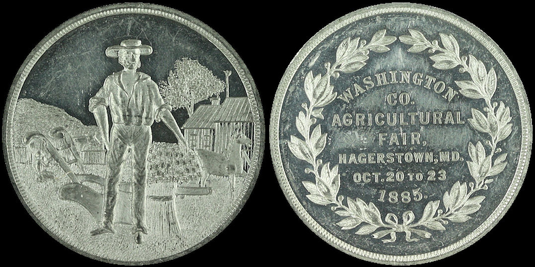 Washington County Agricultural Fair Hagerstown, Maryland 1885 Medal