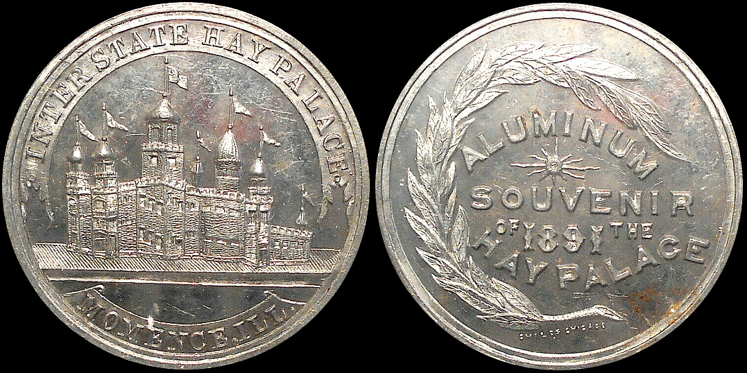 Momence Illinois 1891 Inter State Hay Palace Souvenir Medal