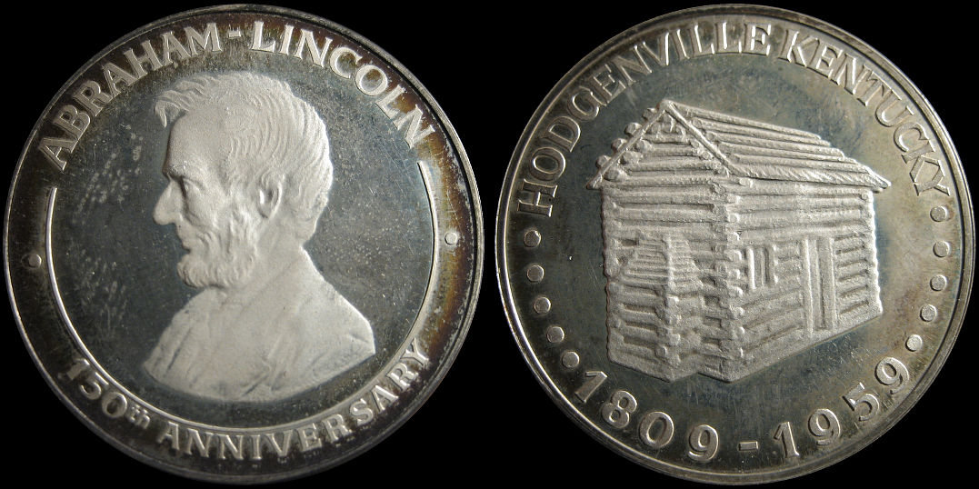 Hodgenville Kentucky 150th Anniversary 1959 Abraham Lincoln Medal