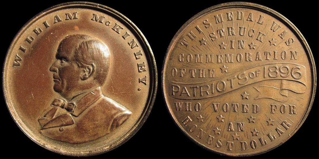 William McKinley Voted For Honest Dollar Patriots of 1896 Medal