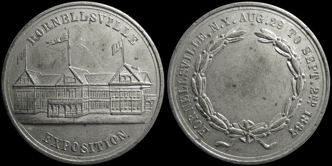 Hornellsville New York Exposition August to September 1887 Medal